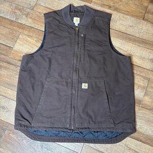 Carhartt Washed Duck Canvas Brow Insulated Vest